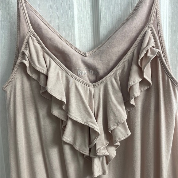 Victoria Secret Bra Top Beige Ruffle V Neckline Size XS - Picture 3 of 10